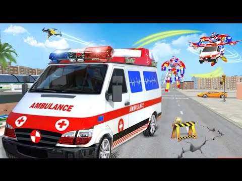 Flying Ambulance Robot Car Transform: Robot Games #2