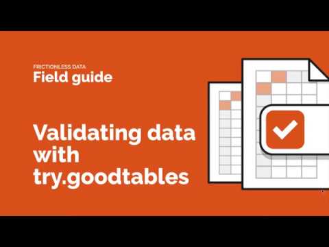 Frictionless Data: try.goodtables.io walkthrough