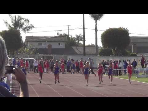 JVG-1 100m vs FV 3-27-14 - Los Alamitos Girls