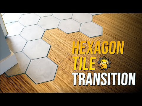 Hexagon tile to hardwood floor transition