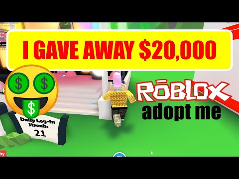 I Bought Everybody Max Gifts Roblox Adopt Me Poke Video - i gave away 20 000 adopt me bucks roblox