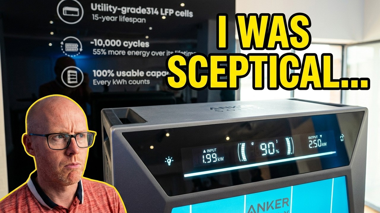 Anker SOLIX Solarbank 4 E5000 Pro home battery on display at a London launch event