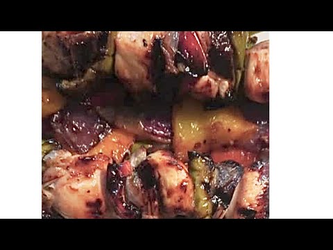 Air fryer chicken kabobs/grilled/full video #fryerchickenkabobs