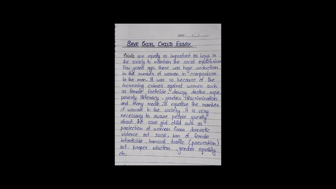 Save girls child essay/essay in english/short essay/improve writing/#english