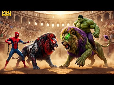 ⚔️Spider-Man Lion vs Savage HULK Lion: Ultimate Arena Battle | EPIC Simulation (Who Wins?)