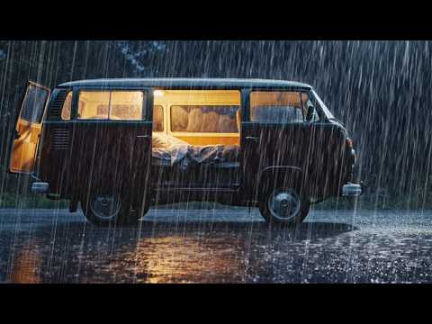 Heavy Rain for Deep Sleep 10 Hours Black Screen Powerful Storm Sounds No Thunder Calm Dark Atmospher