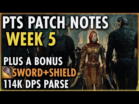 Week 5 PTS Patch Notes | Final Changes for Update 33 + Bonus 114k DPS One Hand & Shield Parse | ESO