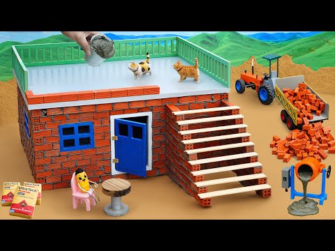 Two Robbers Destroy a Mini Brick House🏚️ | DIY tractor🚜- Based House Building Science Project