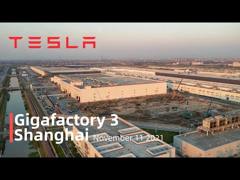 (November 11 2021)Tesla Gigafactory 3 Shanghai 4K Video