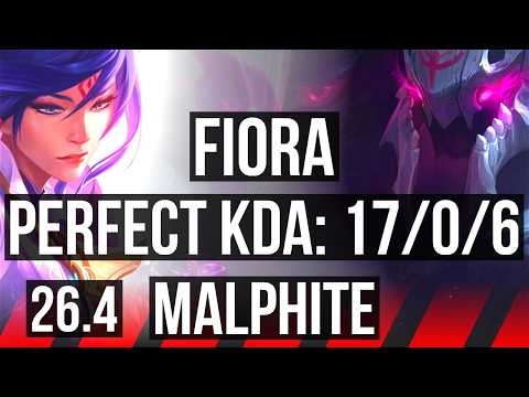 FIORA vs MALPHITE (TOP) | Perfect KDA: 17/0/6 | EUW Challenger | 26.4