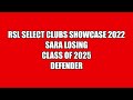 Sara Losing, 2025 defender, #15, at RSL Select Clubs Showcase 2022 with Montana ODP 06 Girls Pr