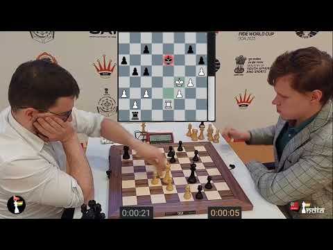 GM Vachier Lagrave Maxime vs GM Artemiev Vladislav | FIDE World Cup 2025 Round 3 Tiebreak 3 Blitz 1