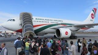 preview picture of video 'Biman A310-300 Takeoff from Kathmandu - Window View'