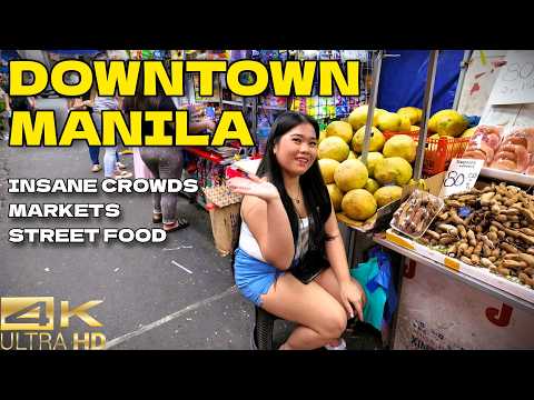 Ultimate Downtown Manila Walking Tour 2026 🇵🇭 | Insane Crowds, Markets & Street Food [4K]