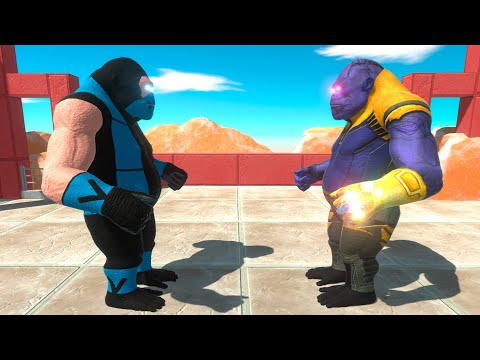 ⚡ SUBZERO Goro The Giant vs THANOS Goro The Giant DEATH RUN - 🦖 Animal Revolt Battle Simulator 🦕