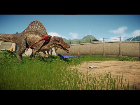 VENOM, FLASH, CAPTAIN AMERICA, SUPERMAN Vs Spinosaurus - Jurassic World Evolution 2