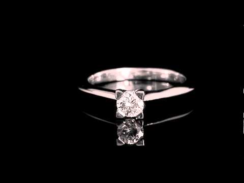 1/4 CT Solitaire Round Cut Diamond Engagement Ring in 14K White Gold
