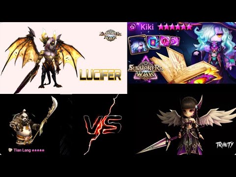 L&D Arena battle Lucifer+Trinity~Vs~Tian lang+Kiki #summonerswar