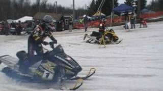 preview picture of video 'SnowMobile Hill Drags Put on By Woodys Black Jack Racing 2010'