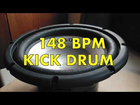 148 BPM Kick Drum Metronome, 148BPM Bass Drum Thump, 4 on the Floor Kick, 148 Beats Per Minute Bombo