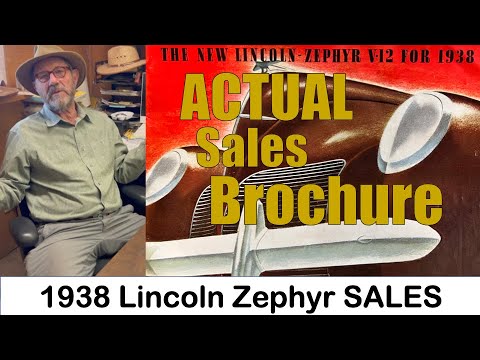 1938 Lincoln Zephyr V-12 Coupe Examining a Historic Lincoln Sales Brochure with JB Donaldson