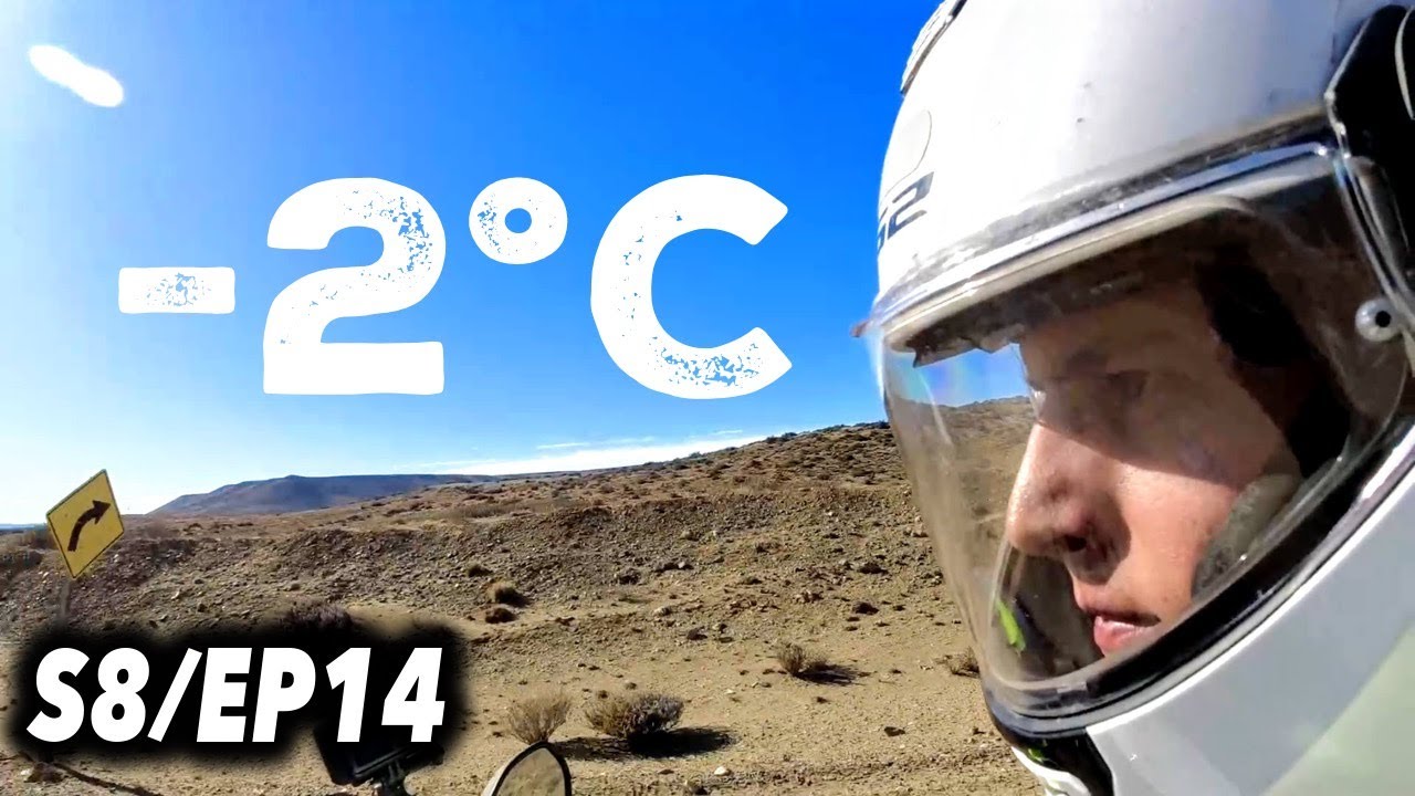 IT IS NOT EASY to ride motorcycle in LOW TEMPERATURES - PERITO MORRENO a BARILOCHE by MOTO - S8/EP14