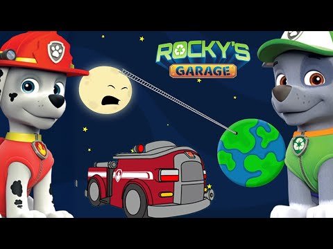 Rocky Helps Supes Up Marshall's Truck with an Extra Long Ladder | Rocky's Garage | Cartoons for Kids