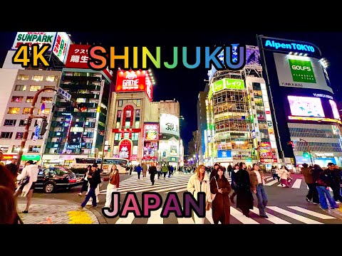 [4K] Shinjuku is the most busiest city in the world. Shinjuku walking tour. Tokyo, Japan. 