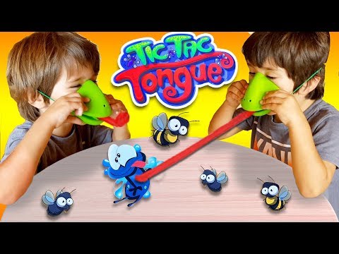 CAZA BICHOS!! TIC TAC TONGUE!!  atrapando BICHOS con la LENGUA! 👅 juegos en familia para niños