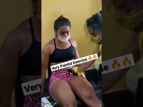 Very Painful Exercise Leg Exercise , she is cry but can't give up 🔥#shorts never give up video #like