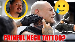 This MIGHT be the most painful neck tattoo…