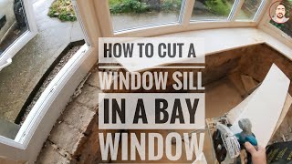 How to cut a Window Sill in a bay window. ready for insulated plasterboards