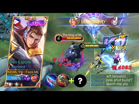 TOP GLOBAL LANCELOT ONE SHOT BUILD🔥(MUST WATCH) - MLBB