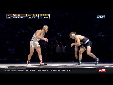 Big Ten Rewind: 2017 Wrestling - 149 LBs - Lehigh's Laike Gardner vs. Penn State's Zain Retherford