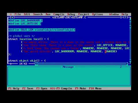 Programming a text adventure in DOS with Borland Turbo C - Part 5: listing objects in locations