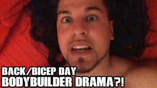 A FLY TRIED TO GET INSIDE MY PRE-WORKOUT! Back/Bicep Day! Bodybuilder Drama?