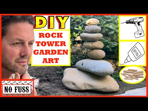 DIY Garden Rock Tower Art | No Fuss