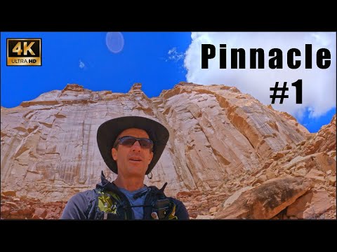 Hiking & Climbing Pinnacle #1, San Rafael Swell Utah, Easy Class 5 Solo [4K UHD Cinematic Aerials]