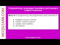 Programming Languages MCQs Questions and Answers PDF - Computer Fundamentals Quiz - App & eBook