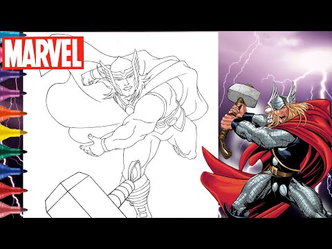 HOW TO COLOR THOR AVENGERS - THOR Coloring Page - Avengers Coloring Page - Color Thor From Marvel