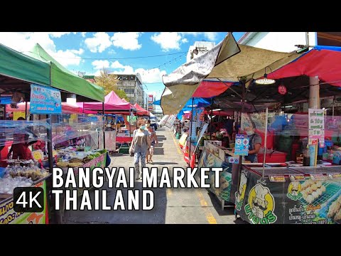 [4K] Thailand Street Food 2021 - NONTHABURI Bangyai Market Tour