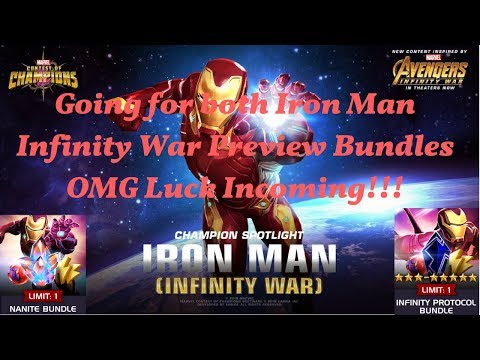 Iron Man (Infinity War) Nanite + Infinity Protocol Crystal bundles WHAT?!?!? - Marvel Contest of Ch