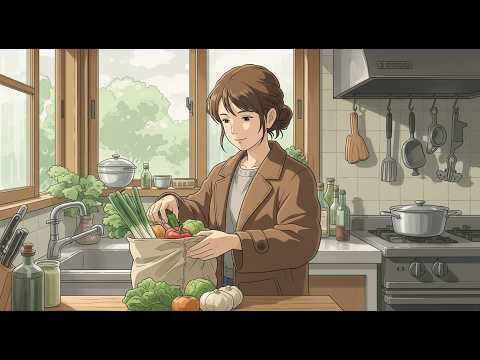 Rainy Night Anime Ambience ????️ Cozy Ghibli Inspired Village | Rain Sounds, Cooking, Market & Sleep