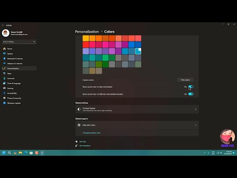 Change Start menu and Taskbar Color on Windows 11