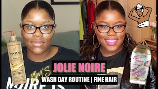 WASH DAY ROUTINE | TYPE 4 FINE HAIR | SLEEK BUN | TUTORIAL @ 3:51-  JOLIE NOIRE