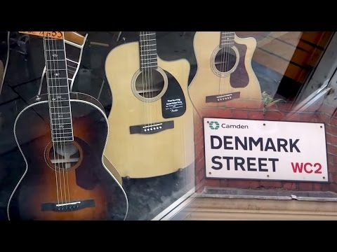 Window Shopping In London Ft. DENMARK STREET  WC2 - Guitars,Pianos & Musical Shops & Stores