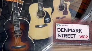 Window Shopping In London Ft. DENMARK STREET  WC2 - Guitars,Pianos & Musical Shops & Stores