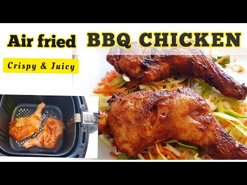 Crispy Air fryer BBQ CHICKEN. Air Fried BBQ Chicken Thighs. How To Make Easy Chicken Legs Recipes.
