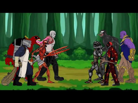 Thanos VS Safe Head Predator Venom pool Carnage Venom Tyrant Savini Jason-Drawing Cartoons 2