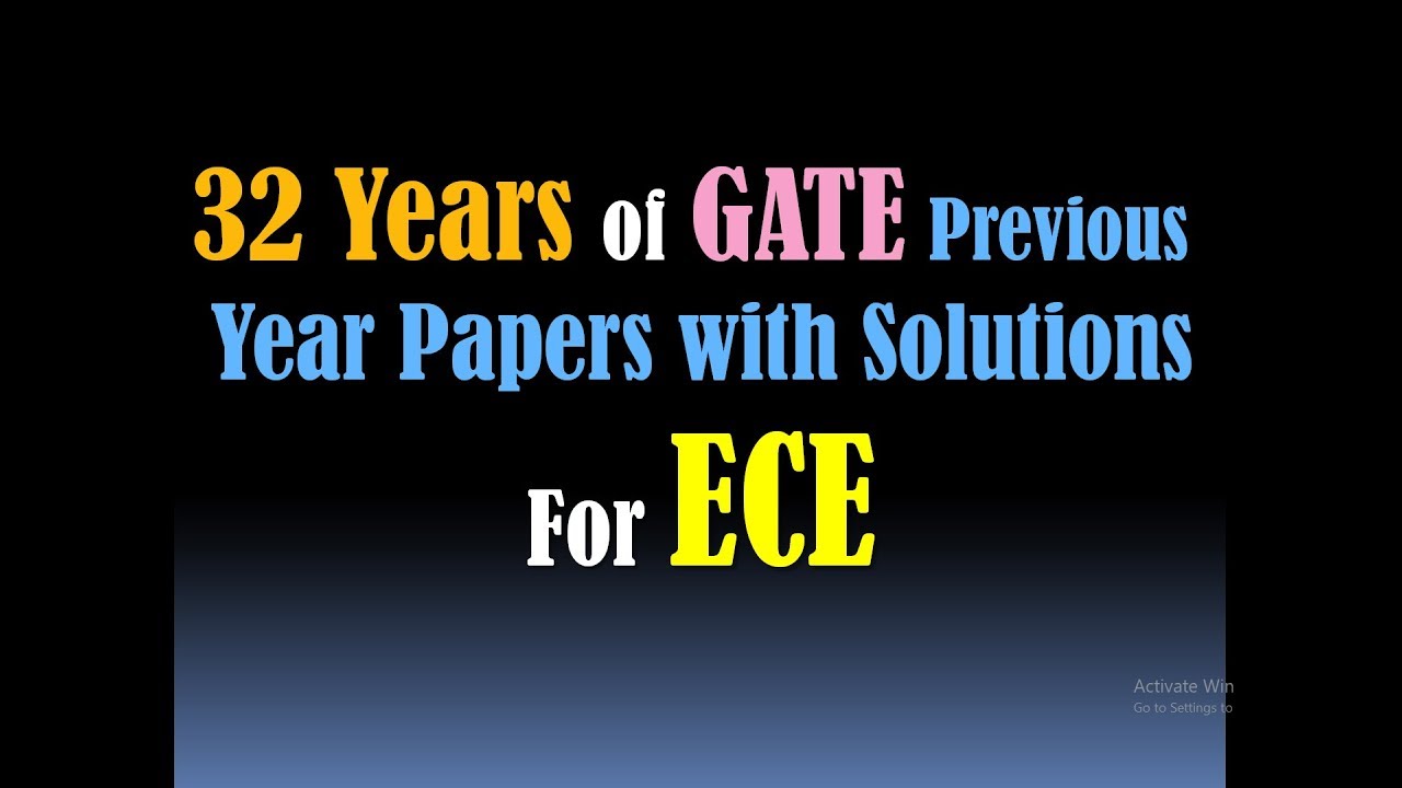 GATE Previous Papers with Solutions for ECE - ECE Books for GATE - Electronics Formula